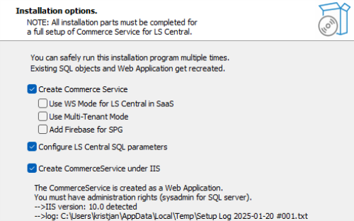 Install Commerce Service