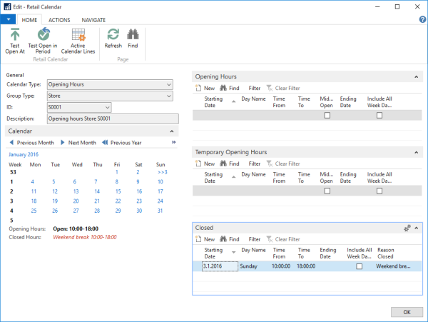 Store Schedule Example Retail Calendars