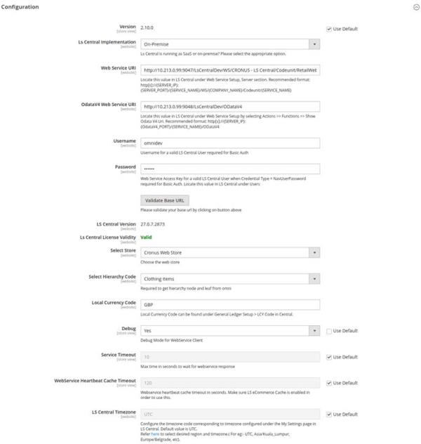General Configuration - Retail